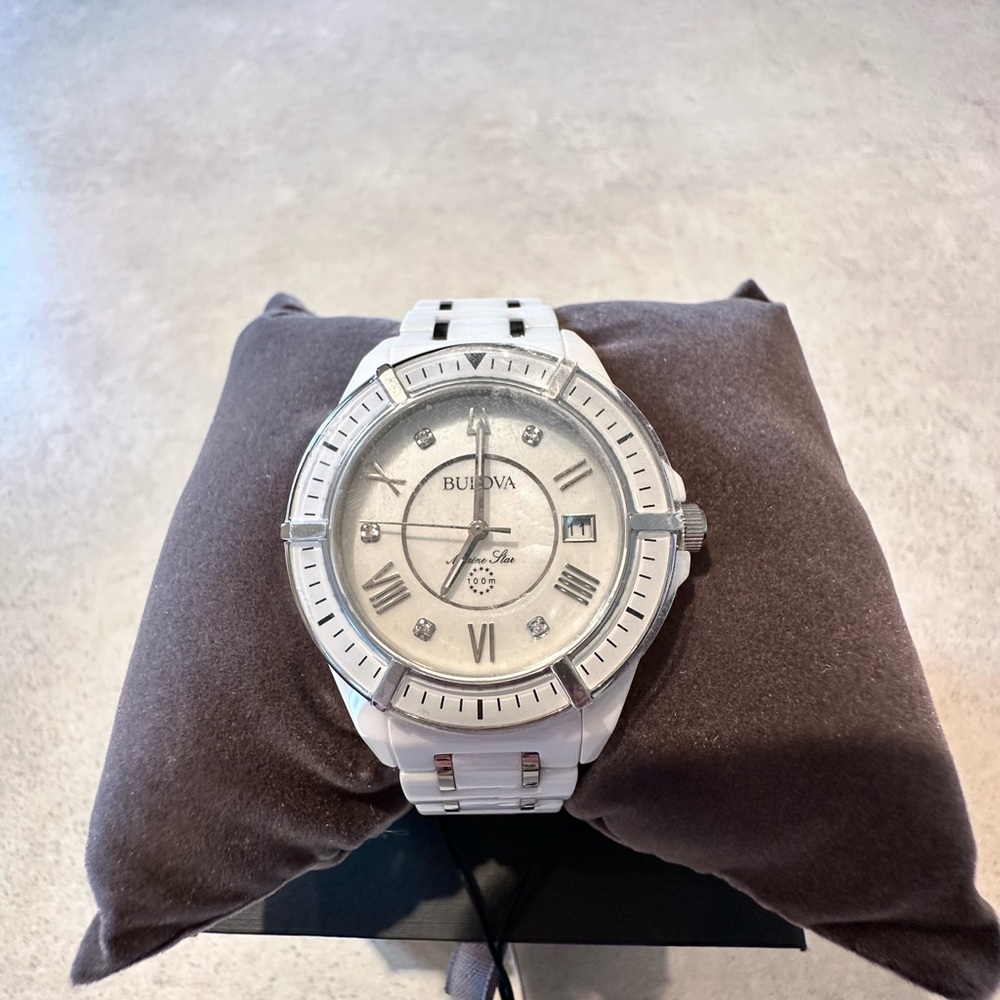 Bulova white ceramic watch